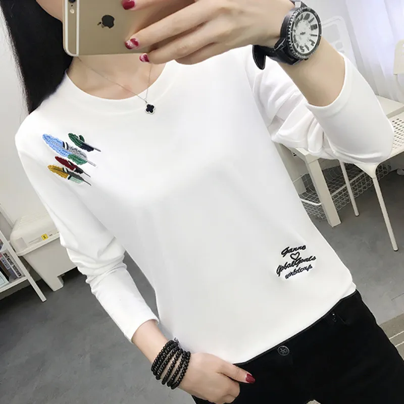 Camiseta De Talla Grande Para Mujer Ropa Bordada Camiseta De