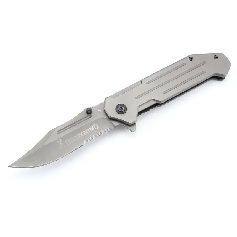 Browning 355 Snabb Öppning Flipper Folding Knivficka Utomhus Taktisk Camping Jakt Överlevnadsknivar