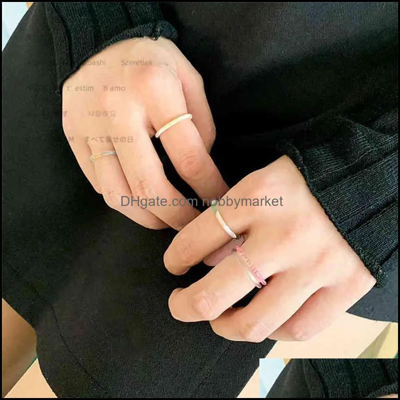 Korean color transparent acetic acid ring one size plate girl fashion