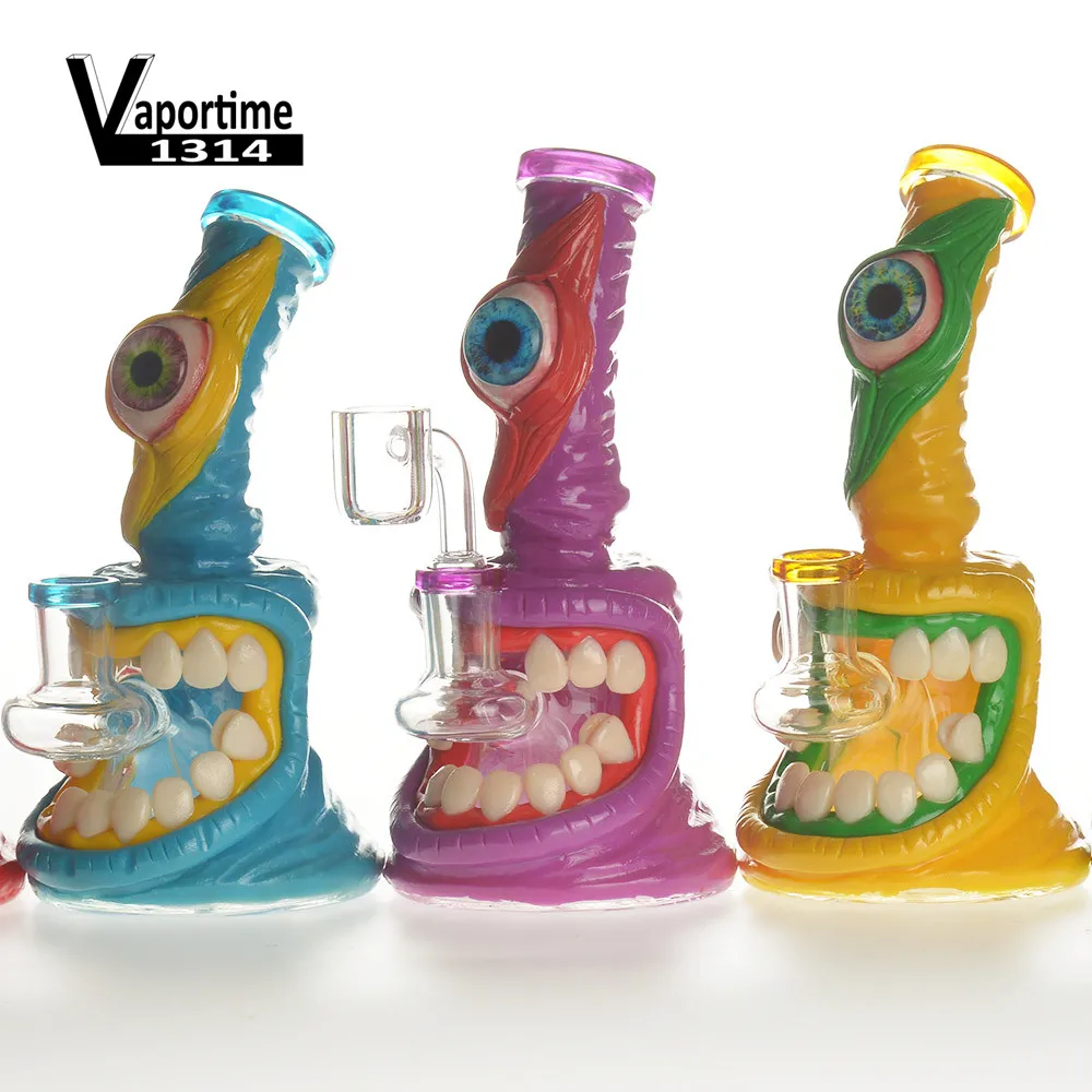 Acessórios para fumadores de vidro Bong Hookahs Clay Superfície Banger Hanger 14mm Junta feminina 76mm Dia 6.5 "Altura com um equipamento de espessura de 4mm 100% alto borosilicato 1441