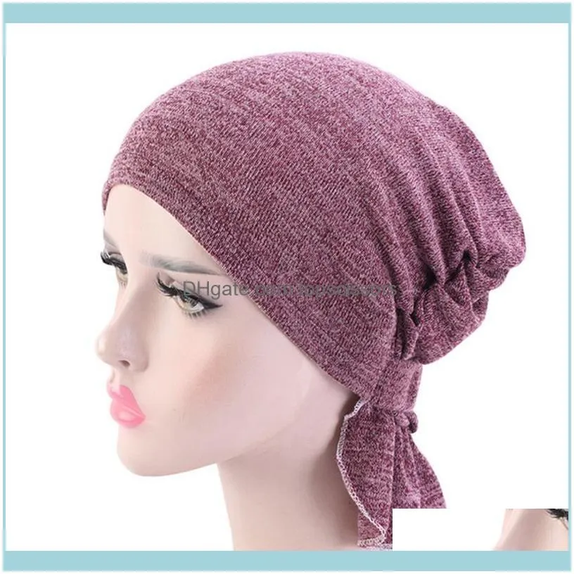 Women Cotton Elastic Turban Band Headwrap Chemotherapy Cap Nightcap1