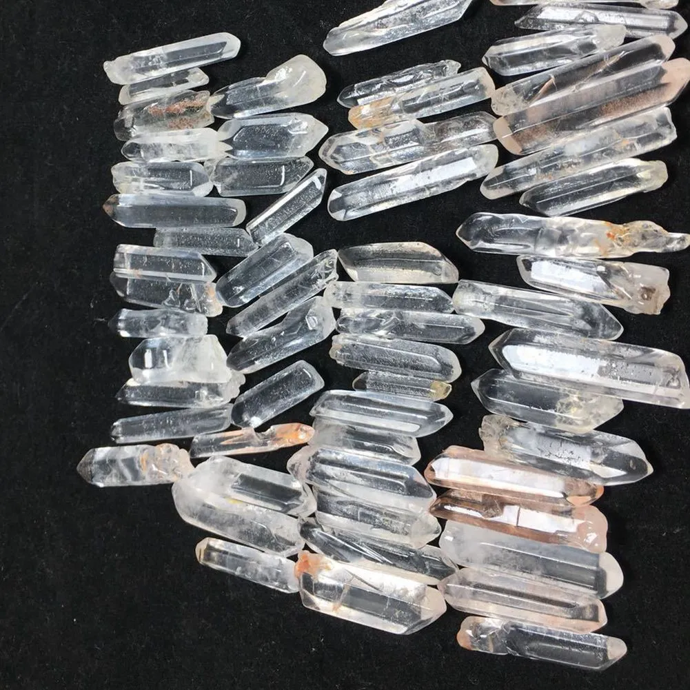 100g Naturel Clair Quartz Cristal Pierres Perles Lâches Mode Cristaux Transparents Baguette Brute Quartzs Guérison Pierre Point Roche Spécimen Minéral Ener