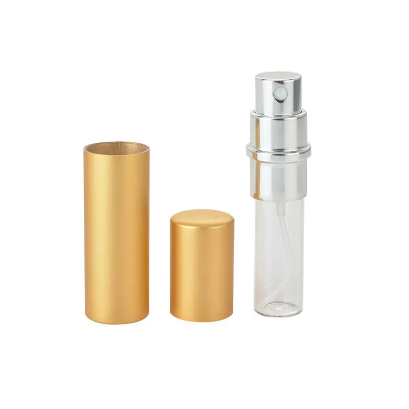 5ml Perfume Bottle Aluminium Anodized Compact Perfume Atomizer Fragrance Glass Scent-bottle Travel Makeup