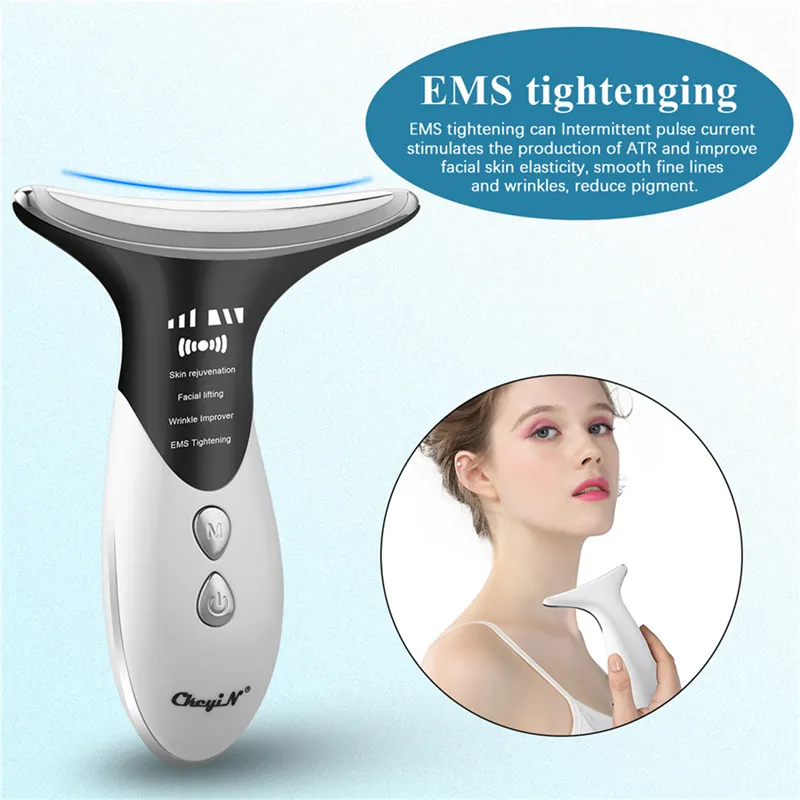 Facial Neck Massager Facial Lifting Photontherapy Heating Eye Massage Vibration Anti Wrinkle Removal Double Chin Hine
