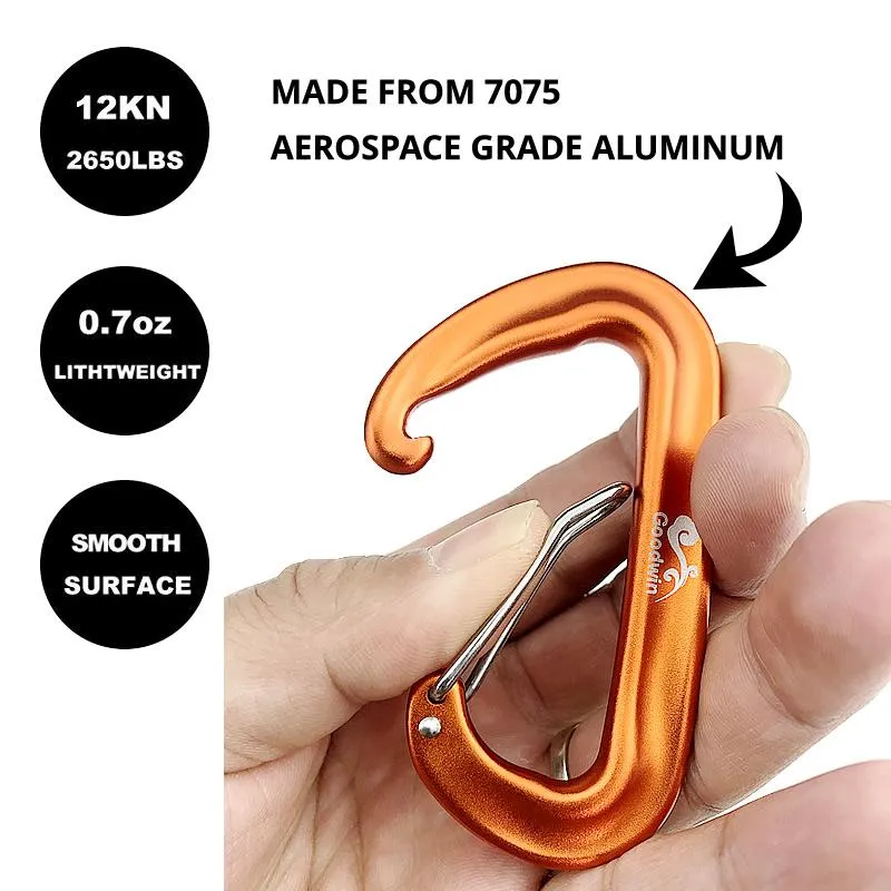 Set Of 4 12KN 7075 Aluminium Alloy Horse Carabiner Clips For Small