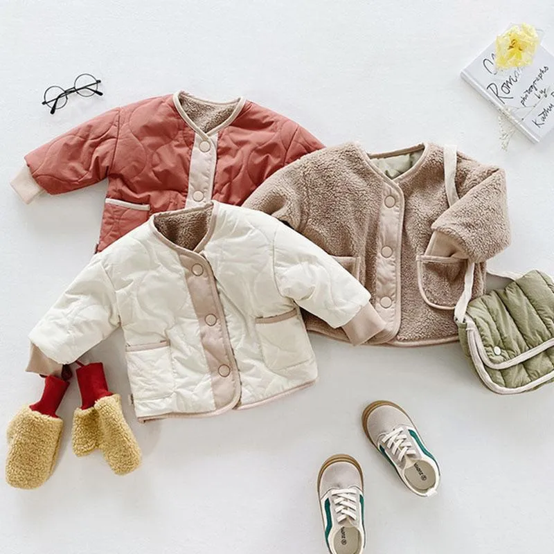 Jaquetas MELARIO 1-4Y toddler bebê casaco casual velo inverno infantil meninas casaco dois lados usar crianças meninos para baixo Outerwear roupas coreanas