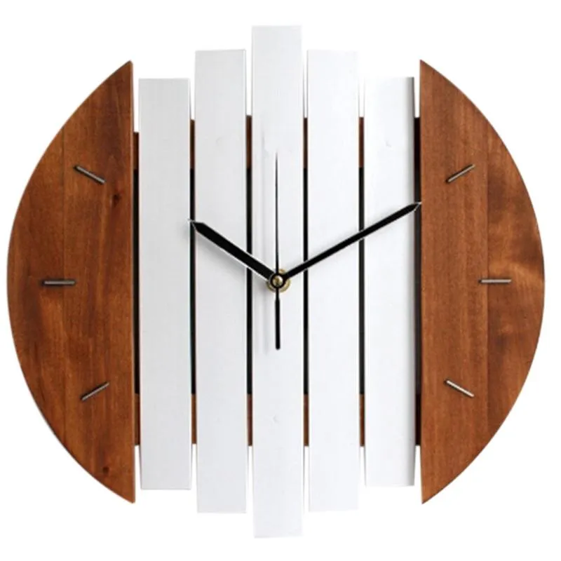 벽시계 나무 시계 현대 디자인 빈티지 소박한 초라한 조용한 아트 시계 홈 장식