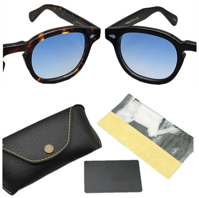 Лидер продаж, солнцезащитные очки Johnny Depp, винтажные градиентные тонированные солнцезащитные очки UV400 HD, импортные линзы Plank L M S для очков Accuscomized, полный оригинальный чехол