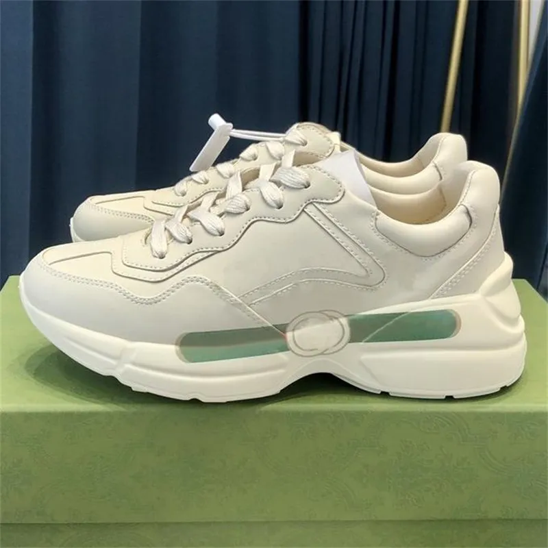 2023 Designer dames sportschoenen luxe heren sneakers hoge hakken mode flat jurk schoen lederen rubber kleurgelei loopmaat 35-45