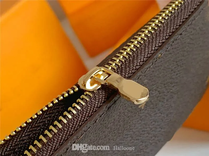 2021 classic Designer Letter Wallet Keychain Keyring Fashion Purse Pendant Car Chain Charm Brown Flower Mini Bag Trinket Gifts Accessories With box