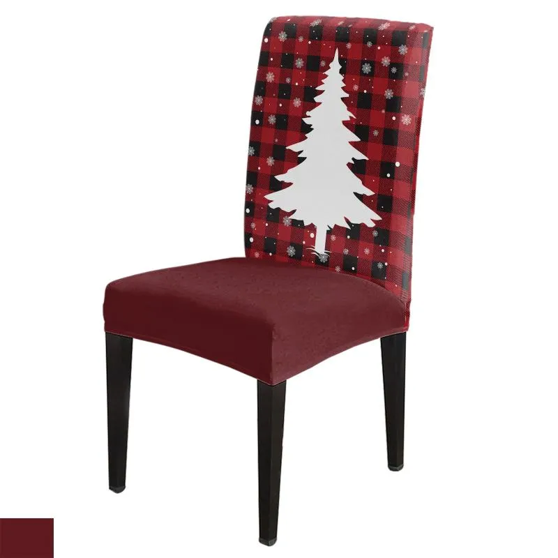 Housses de chaise en treillis de noël, couvre-arbre d'élan, extensible, pour salon, salle à manger, décoration de la maison