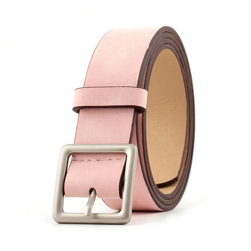 Belts 2021 Arrival Beautiful Adjustable Square Buckle Fashion Belt Girls 7 Colors Women PU Leather