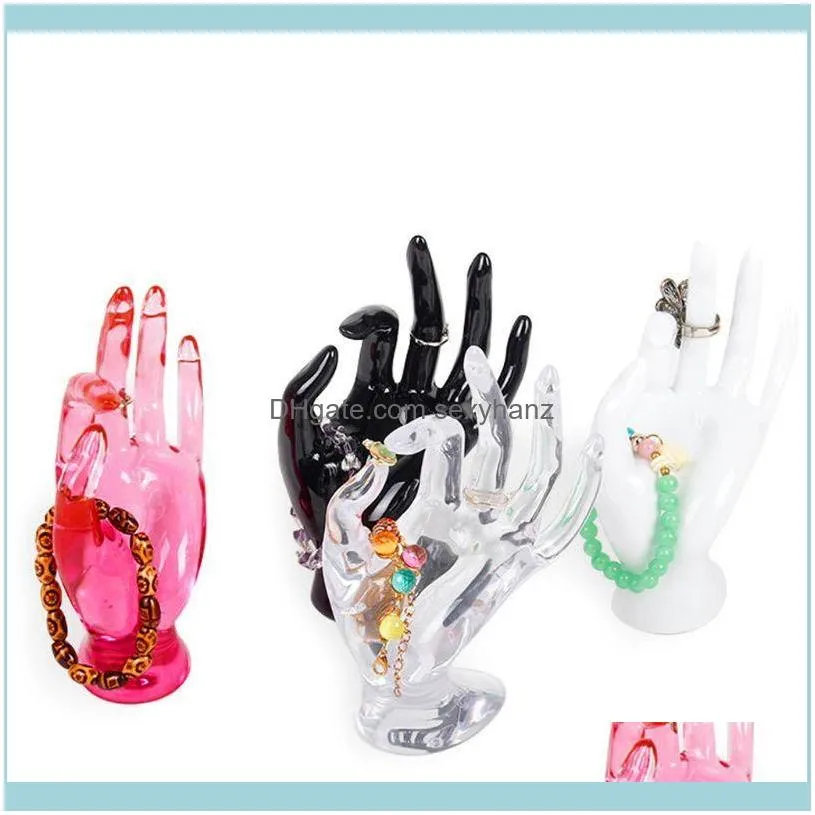 Mannequin Finger Glove Ring Bracelet Bangle Jewelry Display Stand Holder P9YF Pouches, Bags