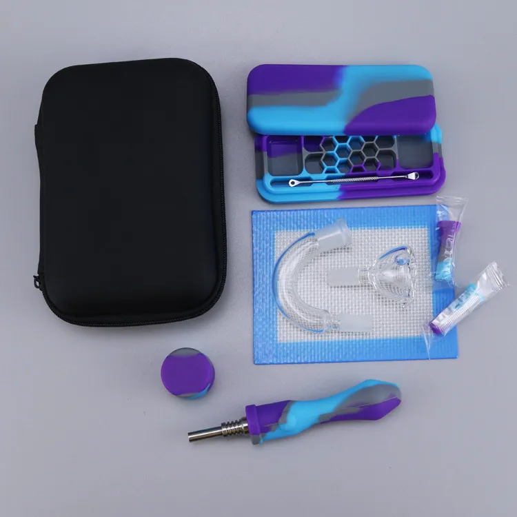 O coletor Nector do kit do tubo de silicone da palha da DAB inclui recipientes de armazenamento do prego do óleo de 10mm ajustados com acessórios para fumar