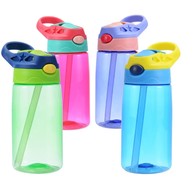 450 ml plast barn vattenflaska sippy cup BPA gratis läckage bevis bred mun med flip lock och spill