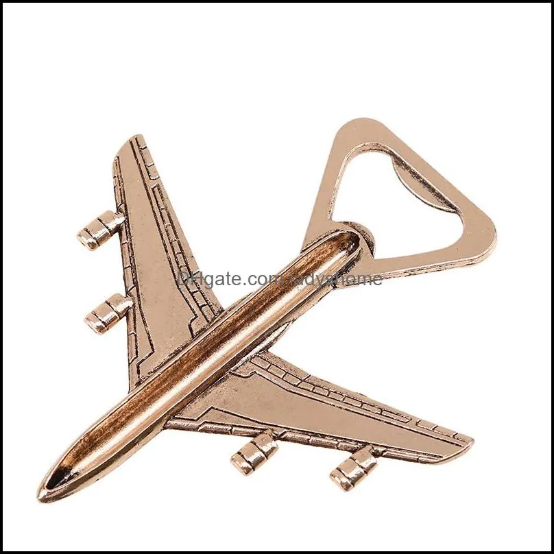 Kitchen Aluminum Alloy Airplane Openers 2 style Airplane Bottle Opener Beer Opener Wedding Gift Party Favors HWE7598