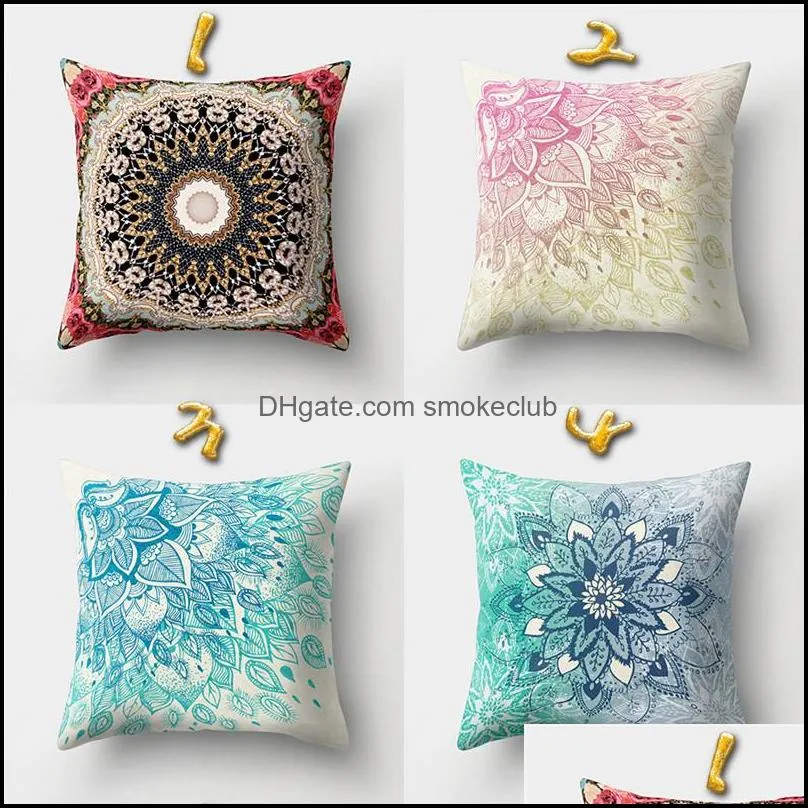 Fashion Luxurious Flower Printing Peach Skin Pillow Cover Home Decor Pillowcase Throw Pillow Cover 45*45CM