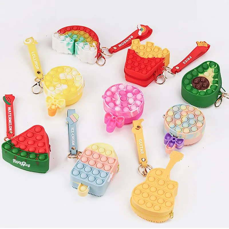 16 Estilo Alimentos Comida Moeda Bolsa Carteira Fidget Brinquedos Toy Sensory Aliviar Autismo Kawaii Saco Antistress