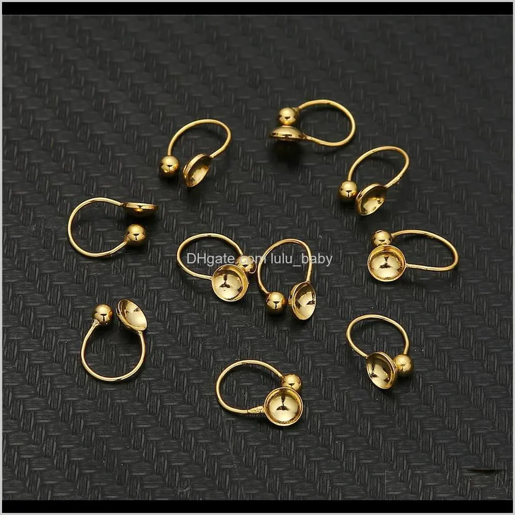 10PCS/lot U Shape Stainless Steel Ear Clip No Pierced Blank Earrings Clips Fitting Cabochon Cameo DIY Earrings Jewelry Making