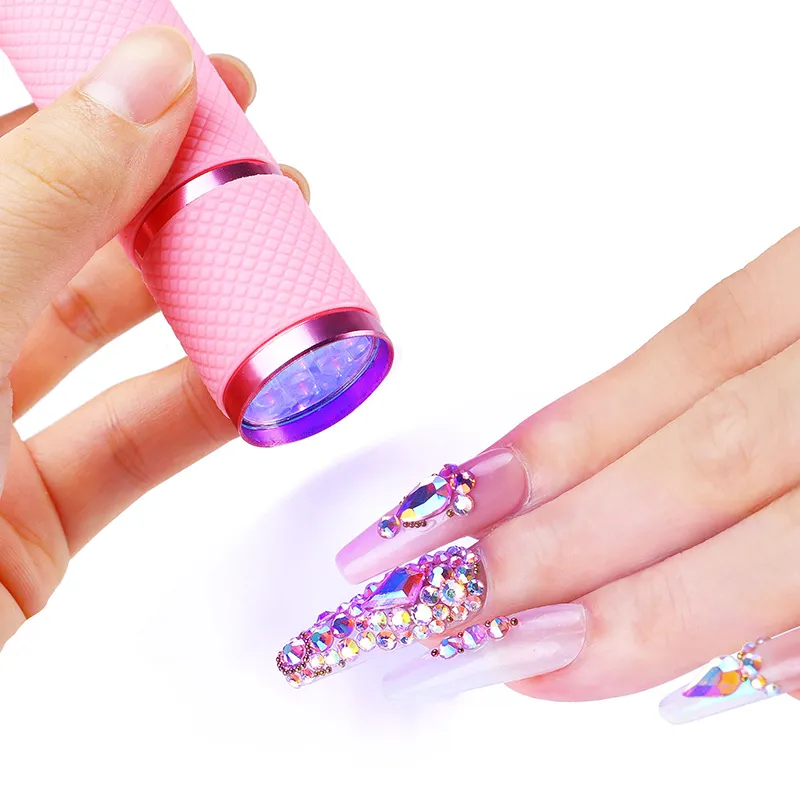 Mini UV-lichten Nail Droger Lamp 9 LED Draagbare Zaklamp Nagels Kunstgereedschap