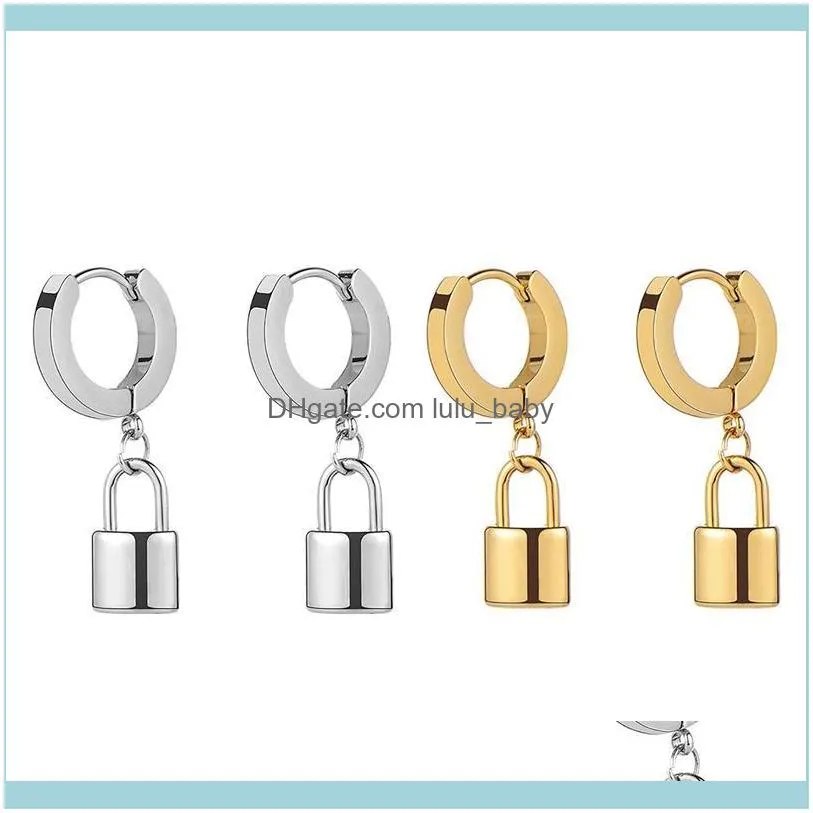 Vintage Small Padlock Earrings For Women Custom Initial Dangle Hoop & Huggie