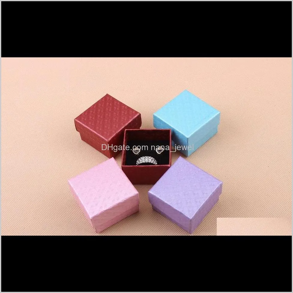china factory spot beautiful new style jewelry packing box 5x5 earring ring jewelry box four colors mixed order