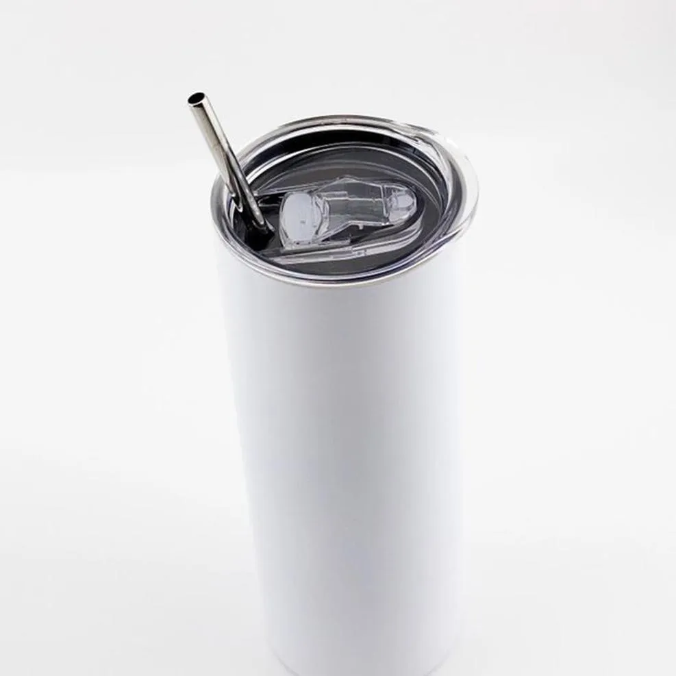 20oz Tumblers met Deksel Metalen Stro Sublimatie Blanks Rvs Tapered Straight Tumblers Cups Korte Waterflessen Koffiemok