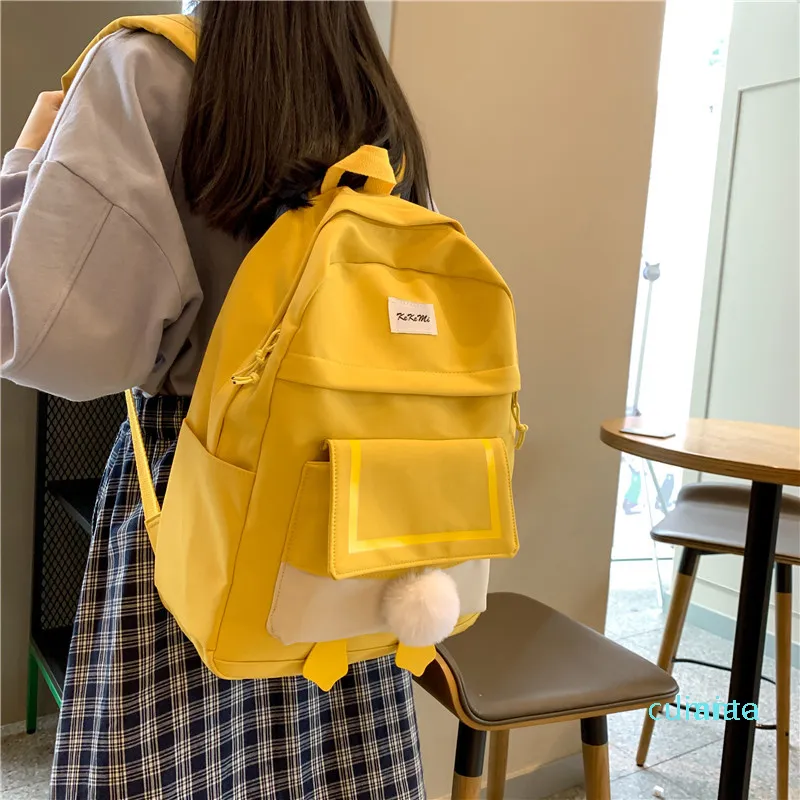 قدرة مضادة للسرقة موضة كبيرة العصرية 2021 حقيبة مدرسية صغيرة حقيبة سفر بطة الشعر قماش الكرة الإناث pegrt