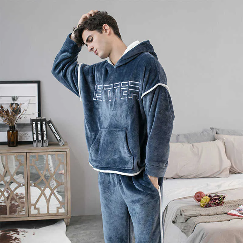 Pijama de una pieza con capucha para hombre y mujer, ropa de dormir cálida  y gruesa