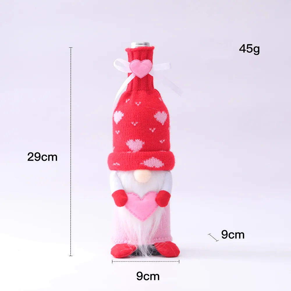 Valentine Day Wine Case Cover Decoration Faceless Doll Love Wine Bottle Bag Set Household Home Decoration HH21-32