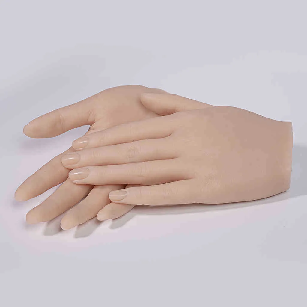 For Silicone Practice Hands Nails Lifesize Mannequin Female Model Display Hands  False Nail Finger Nail Art Training Faux Hand Q0518722234 From V6qp,  $145.28