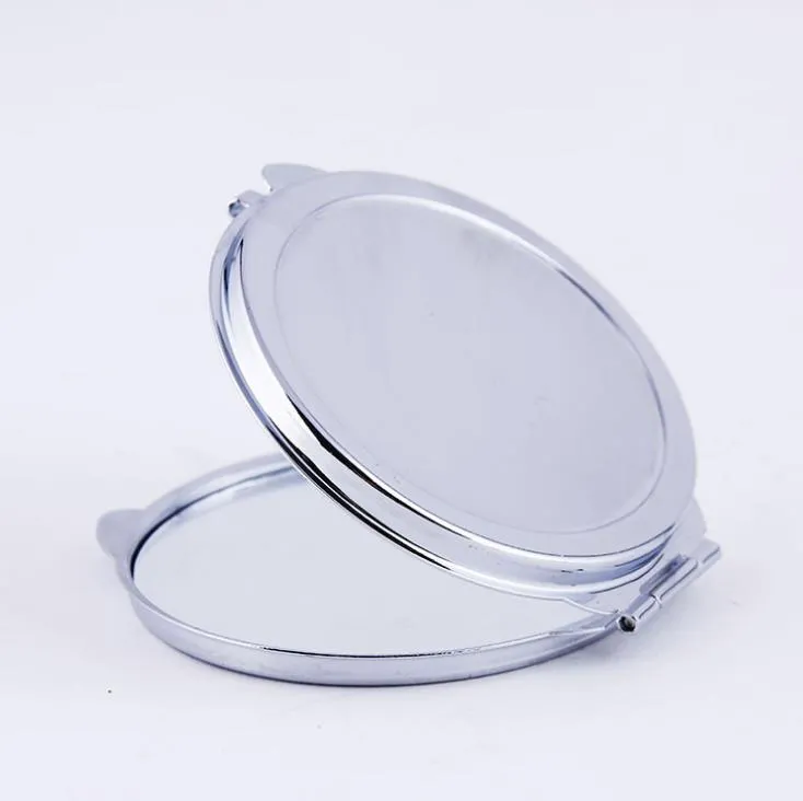 DIY Maquillage Miroirs Fer 2 Visage Sublimation Blanc Plaqué Feuille D'aluminium Fille Cadeau Cosmétique Compact Miroir Portable Décoration SN2573