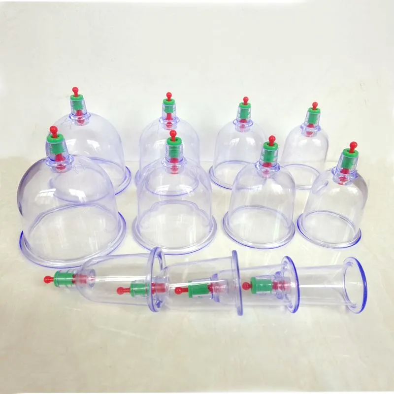 Massage pistol 12pcs / mycket enkla packade enkla koppar kinesiska cupping set anordningar 12 vakuum kroppsset hijama burkar friska