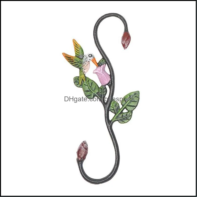 S Shaped Hanging Hook Animal Pattern Cast Iron Flower Pot Fence For Bird Feeder Indoor Home Decor Heavy Duty Outdoor Garden1