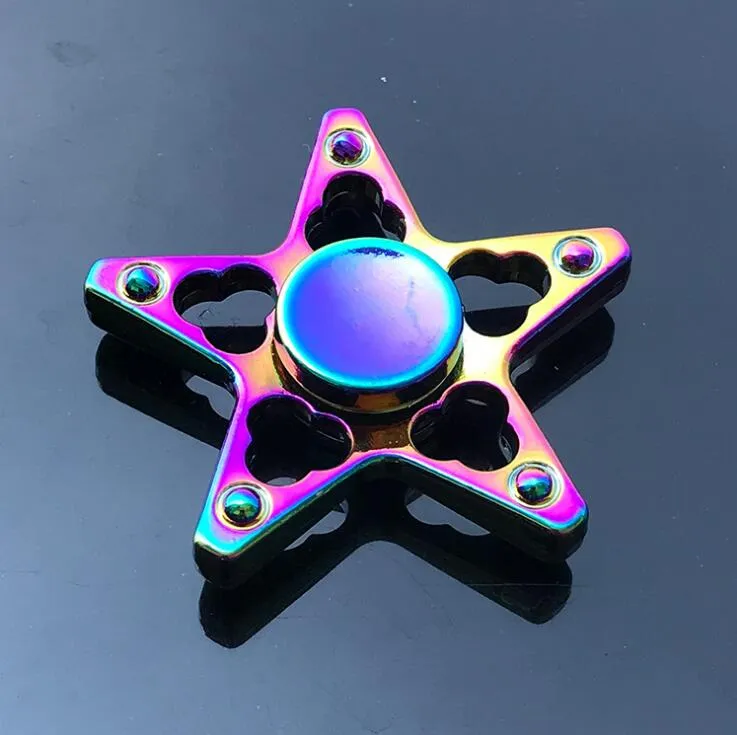 Rainbow metal fidget spinner star flower skull dragon wing hand spinner for Autism ADHD decompression anxiety stress EDC fidget toy
