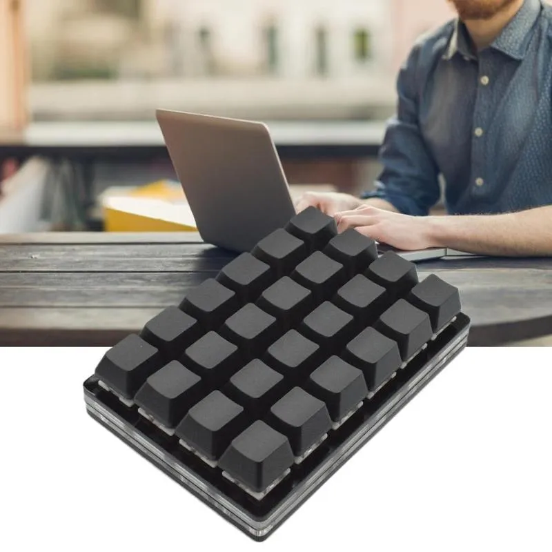 Tastaturen, schwarze Tastatur mit 24 Tasten, mechanische Tastatur, benutzerdefinierte Tastenkombinationen, programmierbare Hardware-Makros, automatisches Klicken auf SayoDevice