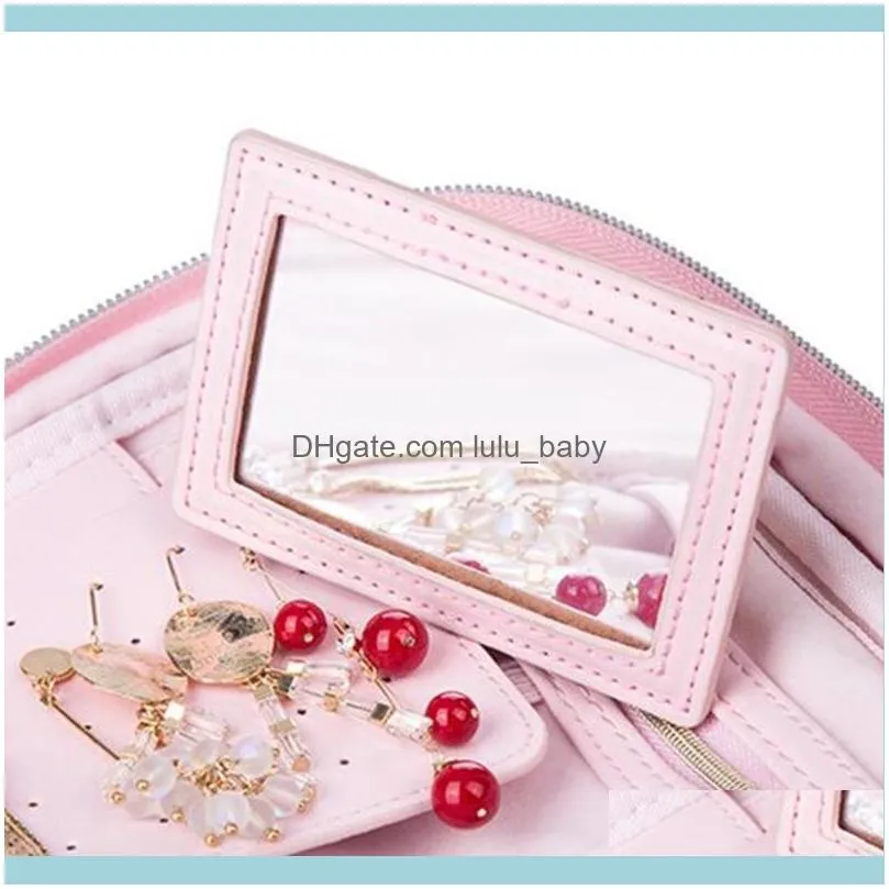 Portable Travel Jewelry Box Zipper Storage Bag Necklace Earrings Rings Bracelet Organizer Display Carrying Case Pouches, Bags