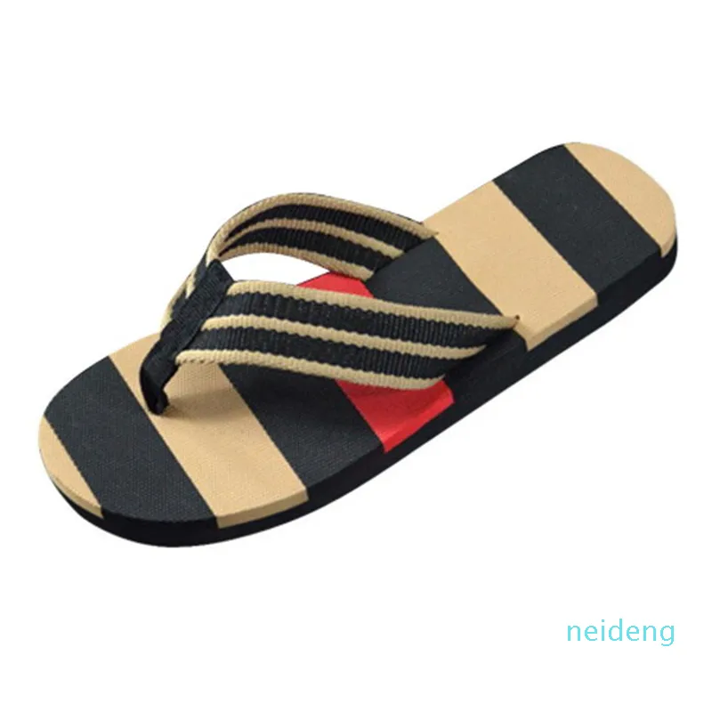 2022 Mode män Sommar Stripe Flip Flops Skor Sandaler Man Slipper Flipflops Eva Blandade färger platt med skor