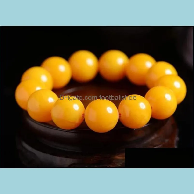 Natural Baltic Amber, Wax, Chicken Oil, Yellow Honey, Fashion Single Ring Hand String for Men and Women Strands