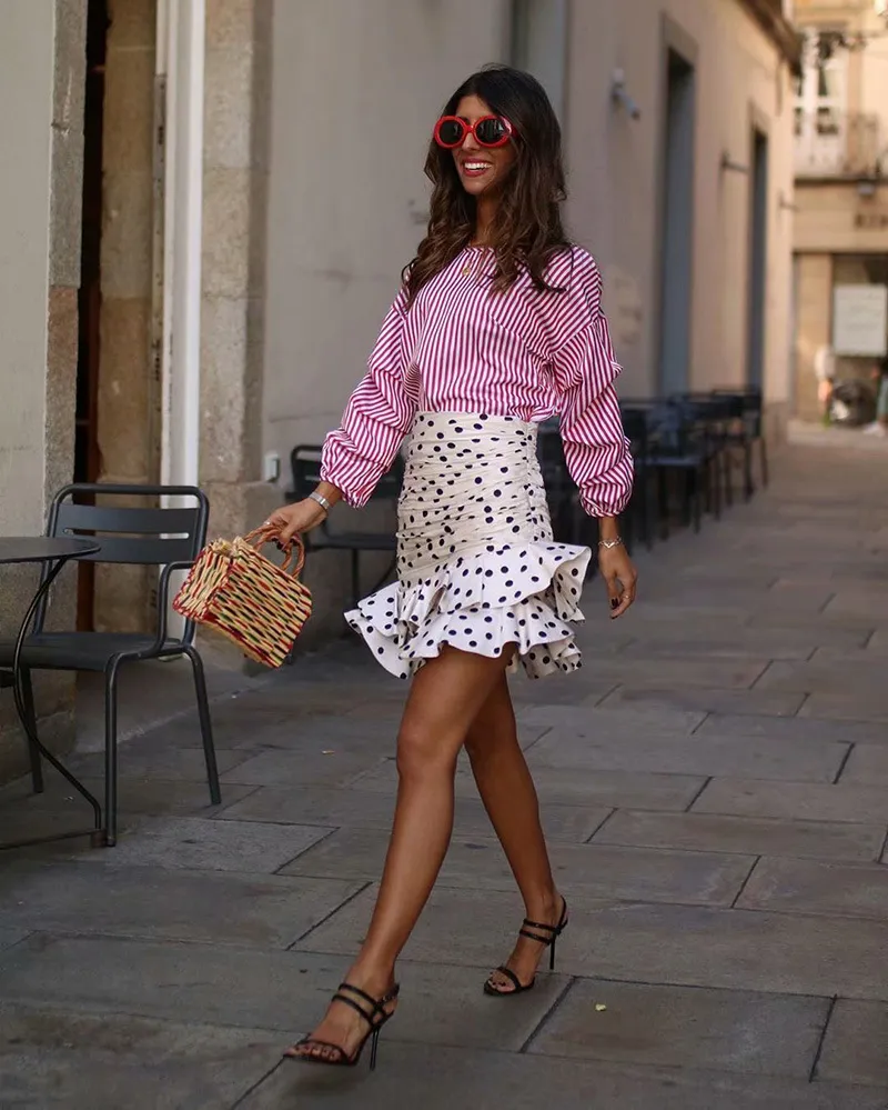 Polka Dot High Waist Empire Aritzia Twirl Skirt For Women Perfect