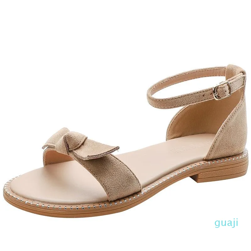 Sandals Shoes Summer Soft Soles Comfortable Low Heels With One Line Strap Roman