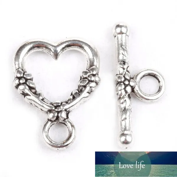 20 sets hartvorm metalen toggle clasps haken bevindingen voor sieraden maken Tibetaanse zilveren sieraden sluiting diy armband ketting