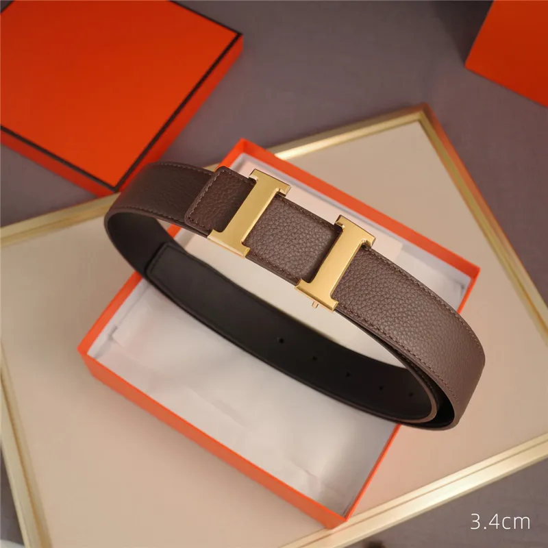 Mens Fashion Designer Belts Business Men luxury Belt Genuine Leather Letter Buckle Ceintures Width 3.4cm ACC