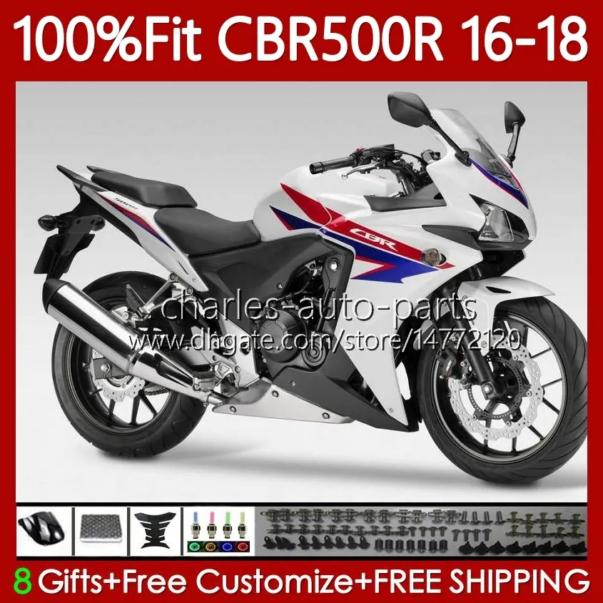 Honda CBR 500 CBR500 R RR CC 500R 500CC 2016 2017 2018 화이트 새로운 차체 1111NO.71 CBR500RR CBR500CC 16-18 CBR500R 16 18 OEM 페어링