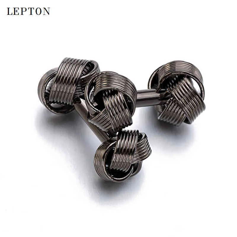 メンズファッションメタルノットデザインカフリンクレプトン最高品質の銅ノットCufflink Gemelos