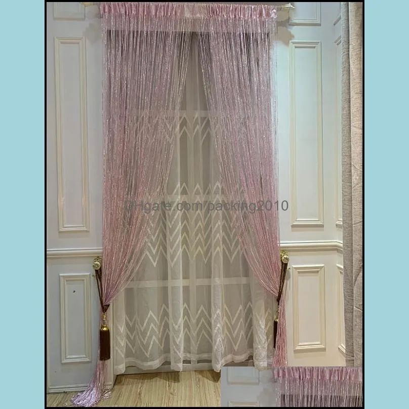 Curtain & Drapes ZiDeTang Glitter S Style Polyester String Door Fringe Thread Tassel Room Divider Panel Deco Window Screen