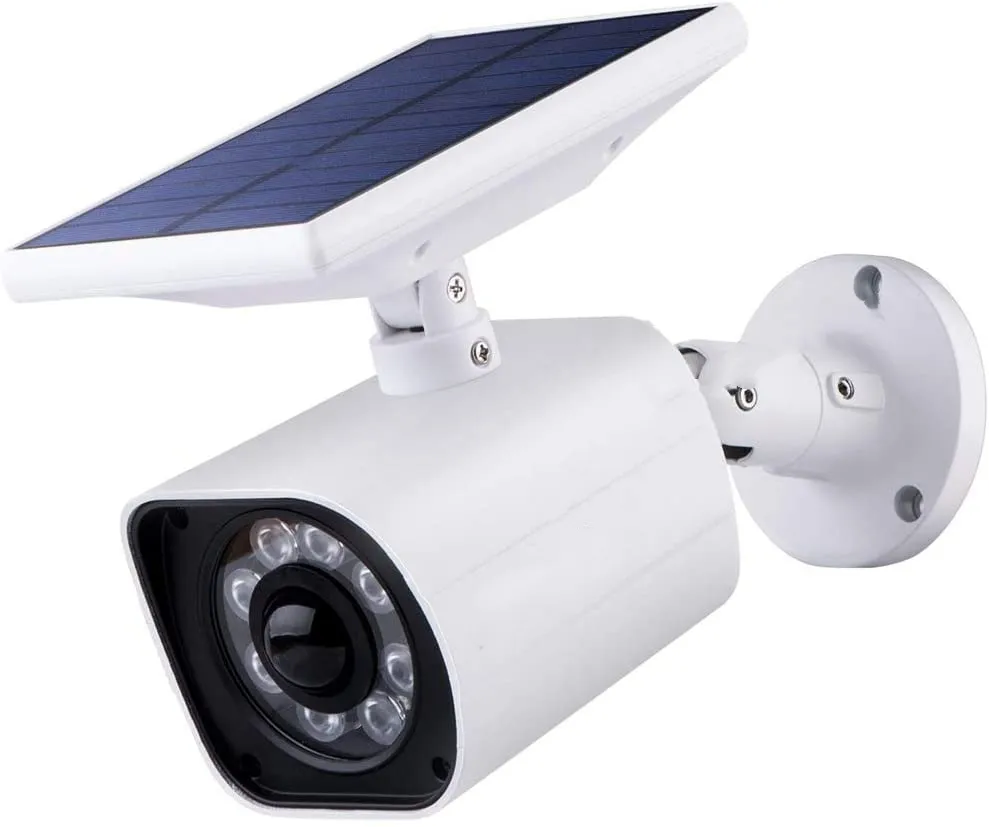 Caméra d'extérieur sans fil, projecteur solaire pour porche, jardin, Patio, allée, capteur de mouvement, lumières solaires, leurre factice, faux projecteur LED de sécurité