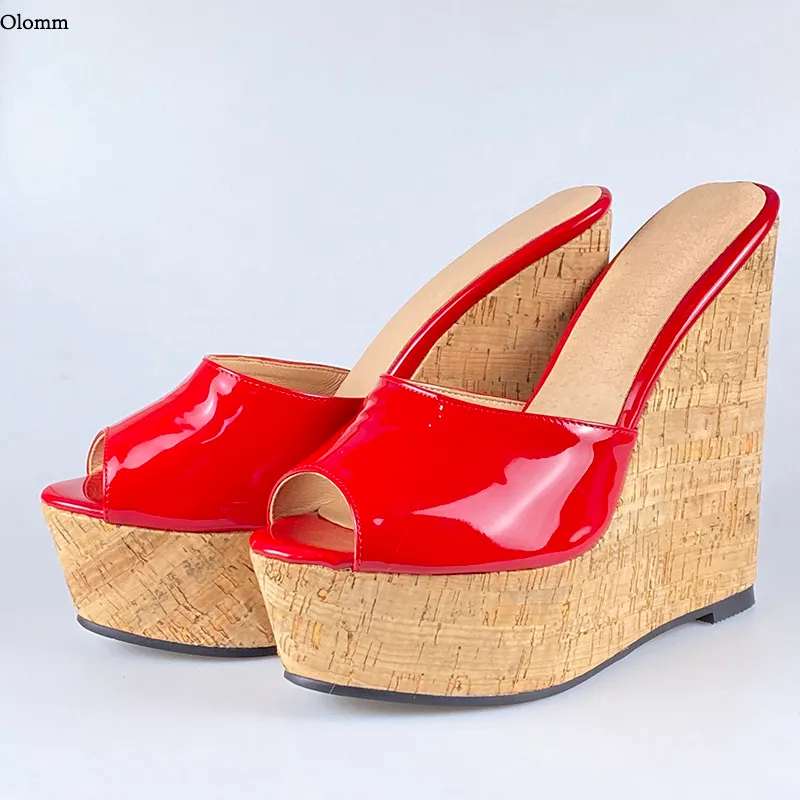 Rontic 2021 100% fait à la main femmes été Slingback sandales talons compensés Peep Toe magnifique 5 couleurs chaussures de plage femmes taille américaine 5-20