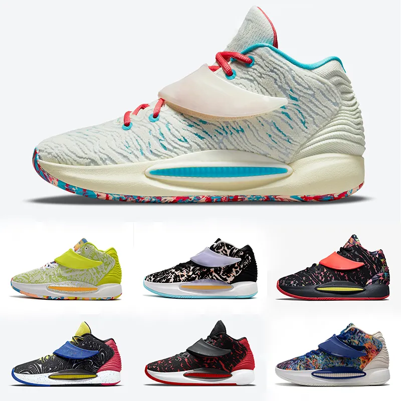 KD 14 Bred Scarpe da basket da donna da uomo Evidenziate Aqua Red Cyber Primary Ky D Scarpe da ginnastica Designer Sneakers sportive Durants Eur36 46