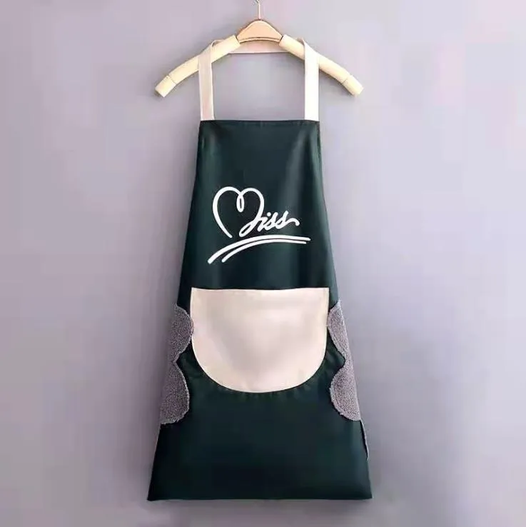 Hand-wiping apron waterproof and oil-proof fabric kitchen aprons kitchens clothing cooking waist clothes home daily products